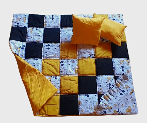 Patchwork decke mit kissen - decke,