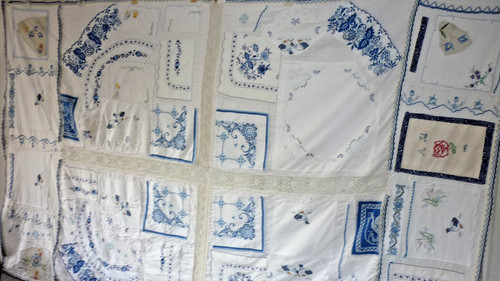 Blau bestickte patchwork - bestickte,
