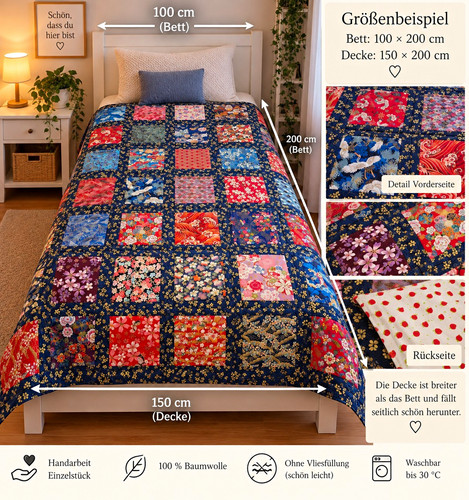 Handgefertigte patchworkdecke - handgefertigte,