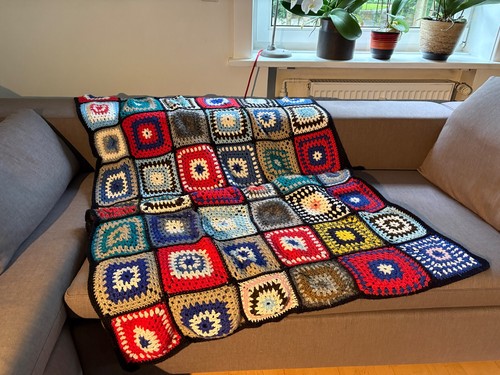 Granny square 60er decke - square,